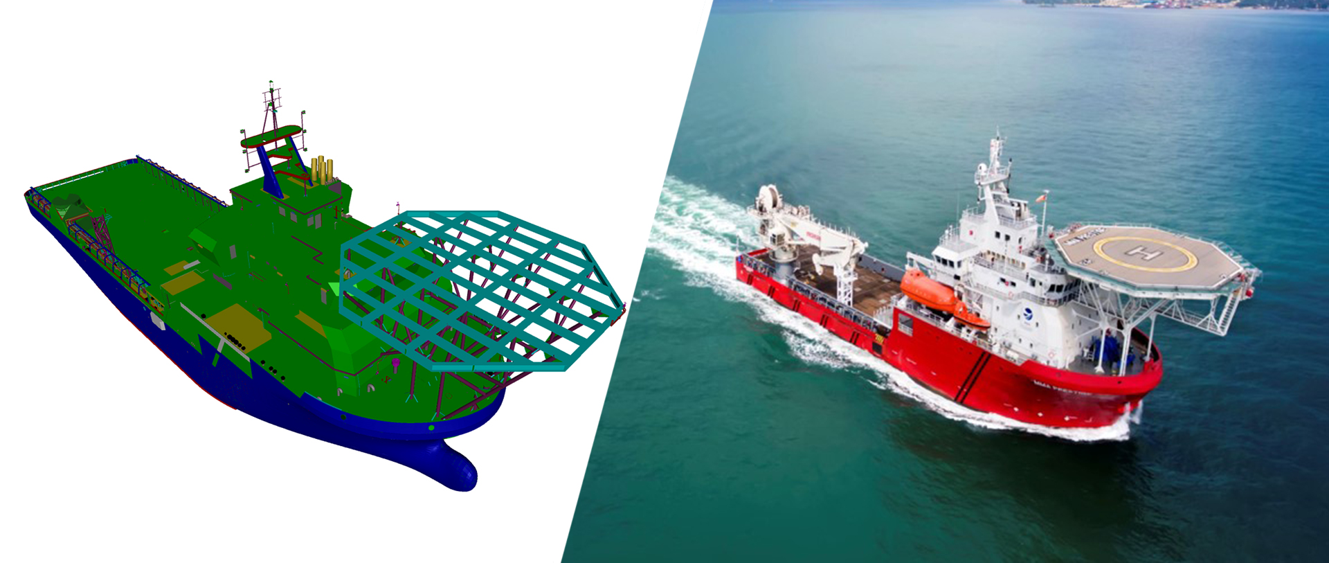Side by Side display of 3D model and actual photo of an ROV engineered at Conceptia.